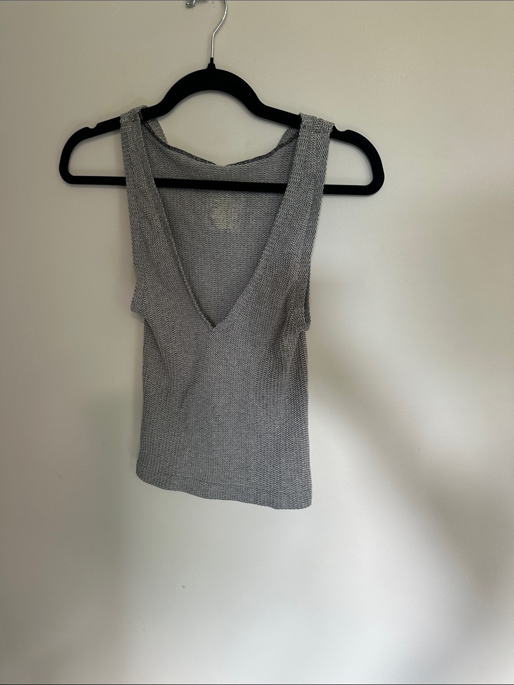 Free People Women's V-Neck Sleeveless Woven Tank Top - Gray